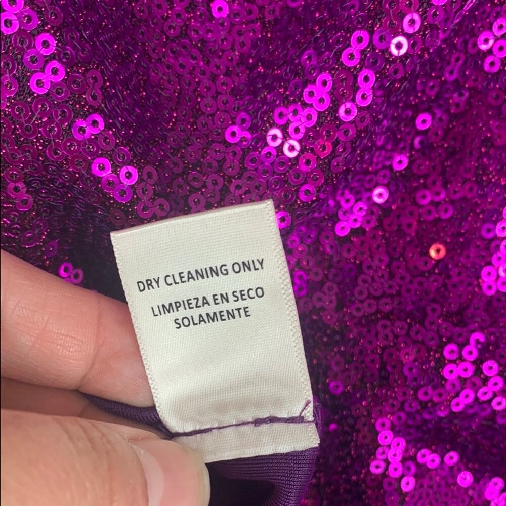 Capsulle size small Purple Sequin velour mini Dress party night boutique - Picture 11 of 12